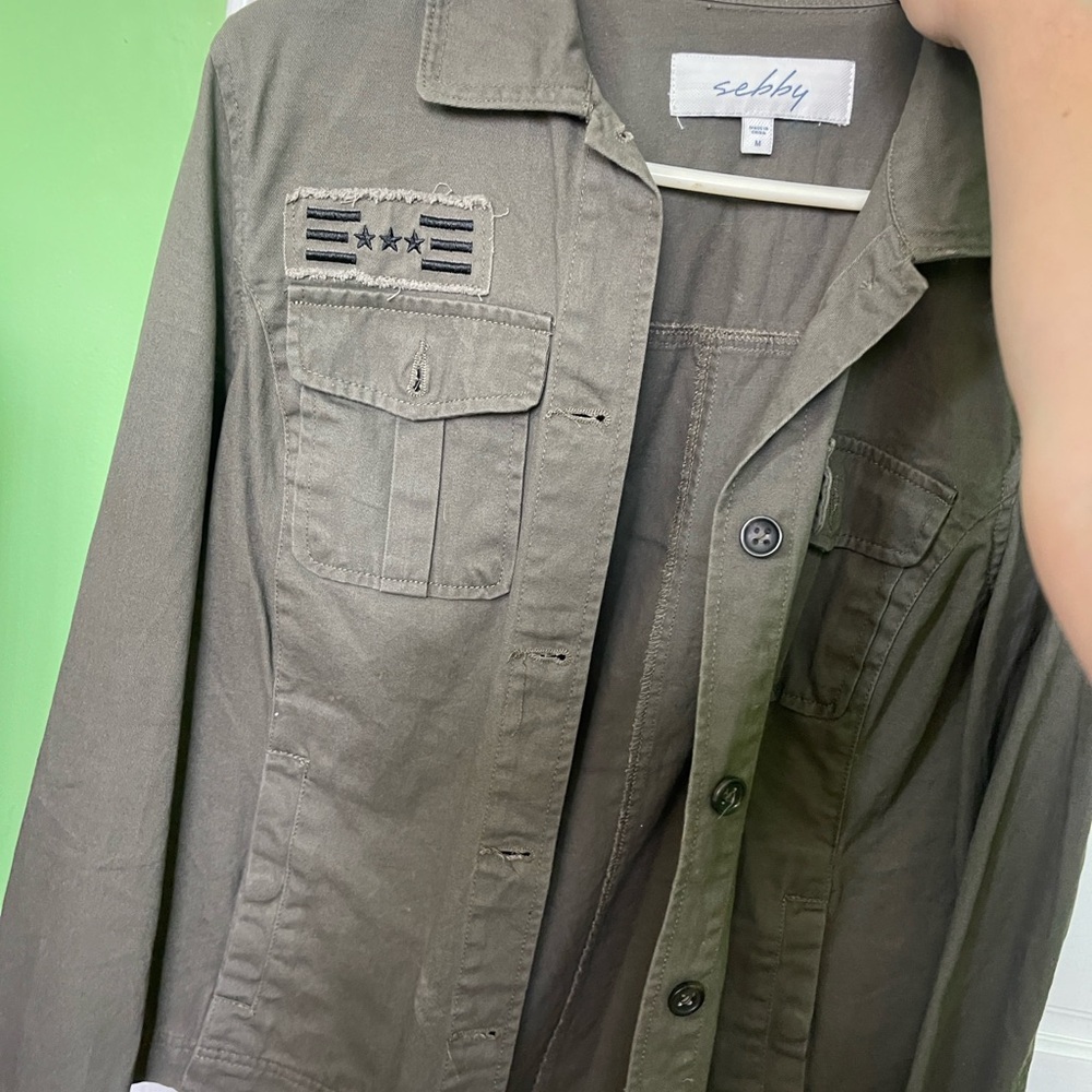 Sebby Khaki Utility Jacket for Women